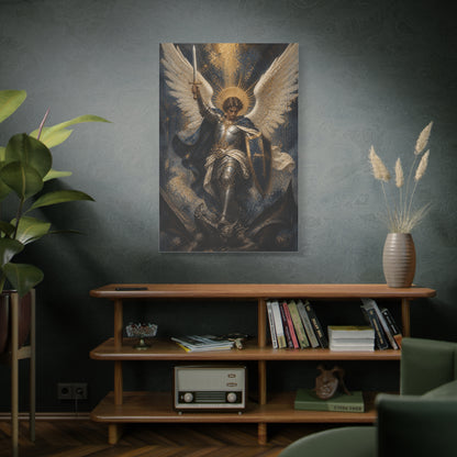 St. Michael Triumph Over Darkness Wall Art & Canvas Print