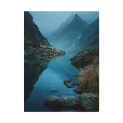 Misty Mountain Reflection Wall Art & Canvas Print