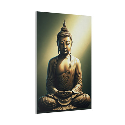 Golden Harmony Buddha Meditation Portrait Wall Art & Canvas Prints