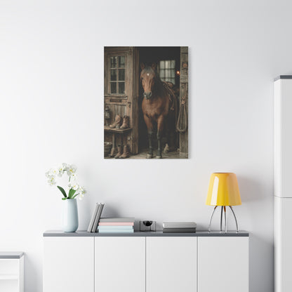 Rustic Stable Horse Portrait Wall Art & Canvas Print