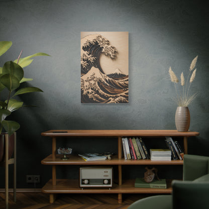 Layered Wood Great Wave Relief Wall Art & Canvas Print