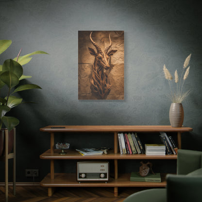 Teak Root Antelope Sculptural Mount Wall Art & Canvas Print