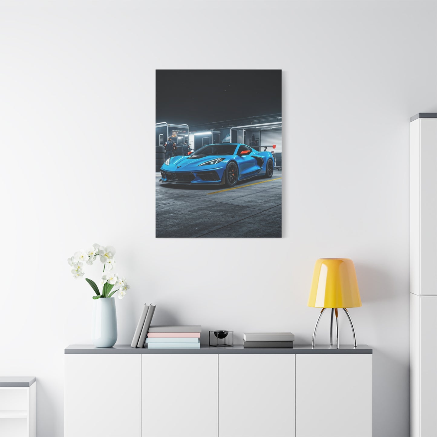 Chevrolet Corvette C8 Z06 Paddock Night Scene Wall Art & Canvas Prints