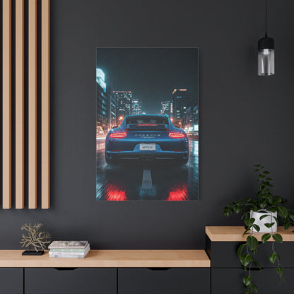 Porsche 911 Carrera 4 GTS Neon City Reflections Wall Art & Canvas Prints