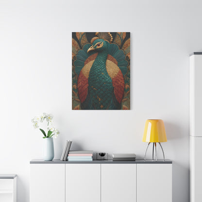 Regal Peacock Ornamental Wall Art & Canvas Print