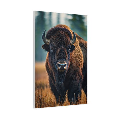 American Bison in Autumn Prairie Light Wall Art & Canvas Print