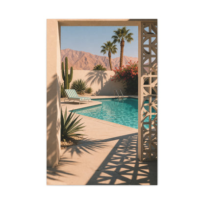 Desert Poolside Modernist Framing Wall Art & Canvas Print