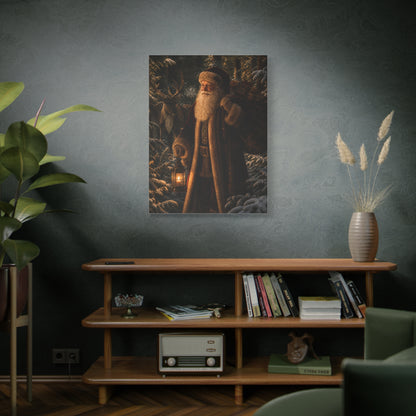Woodland Lantern Santa Wall Art & Canvas Print