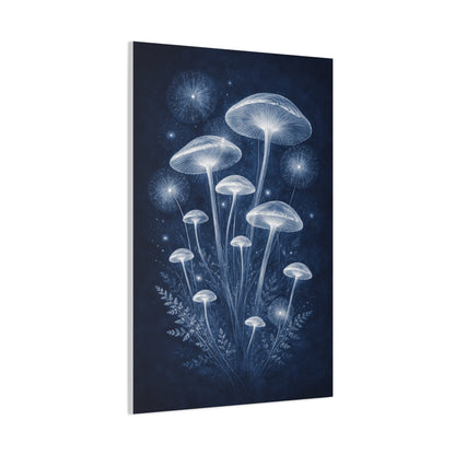 Luminous Blue Herbarium Cyanotype Wall Art & Canvas Print