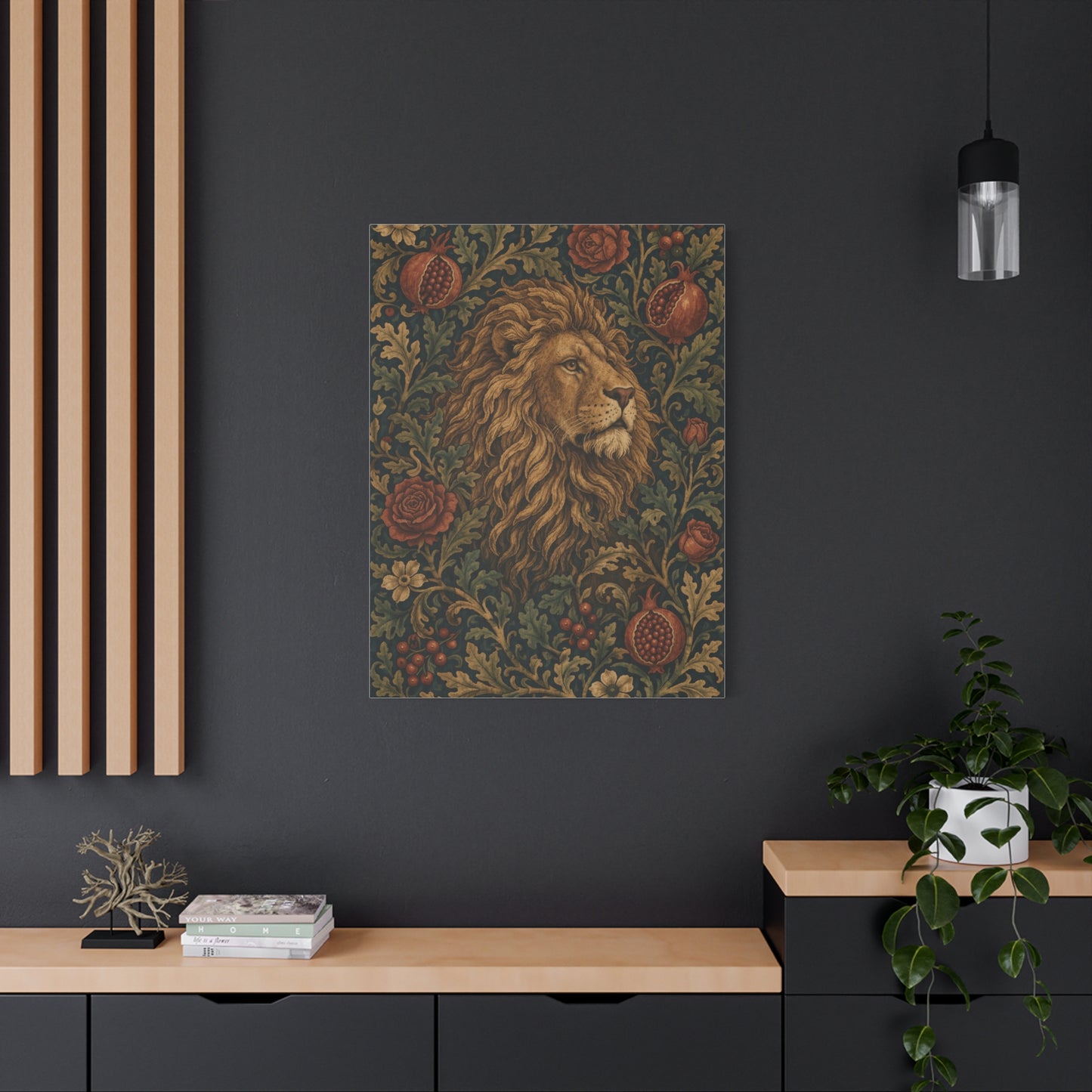 Ornamental Lion Tapestry Heritage Wall Art & Canvas Print