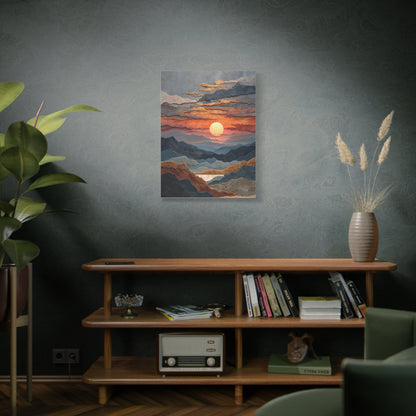 Layered Desert Sunset Abstract Landscape Wall Art & Canvas Print