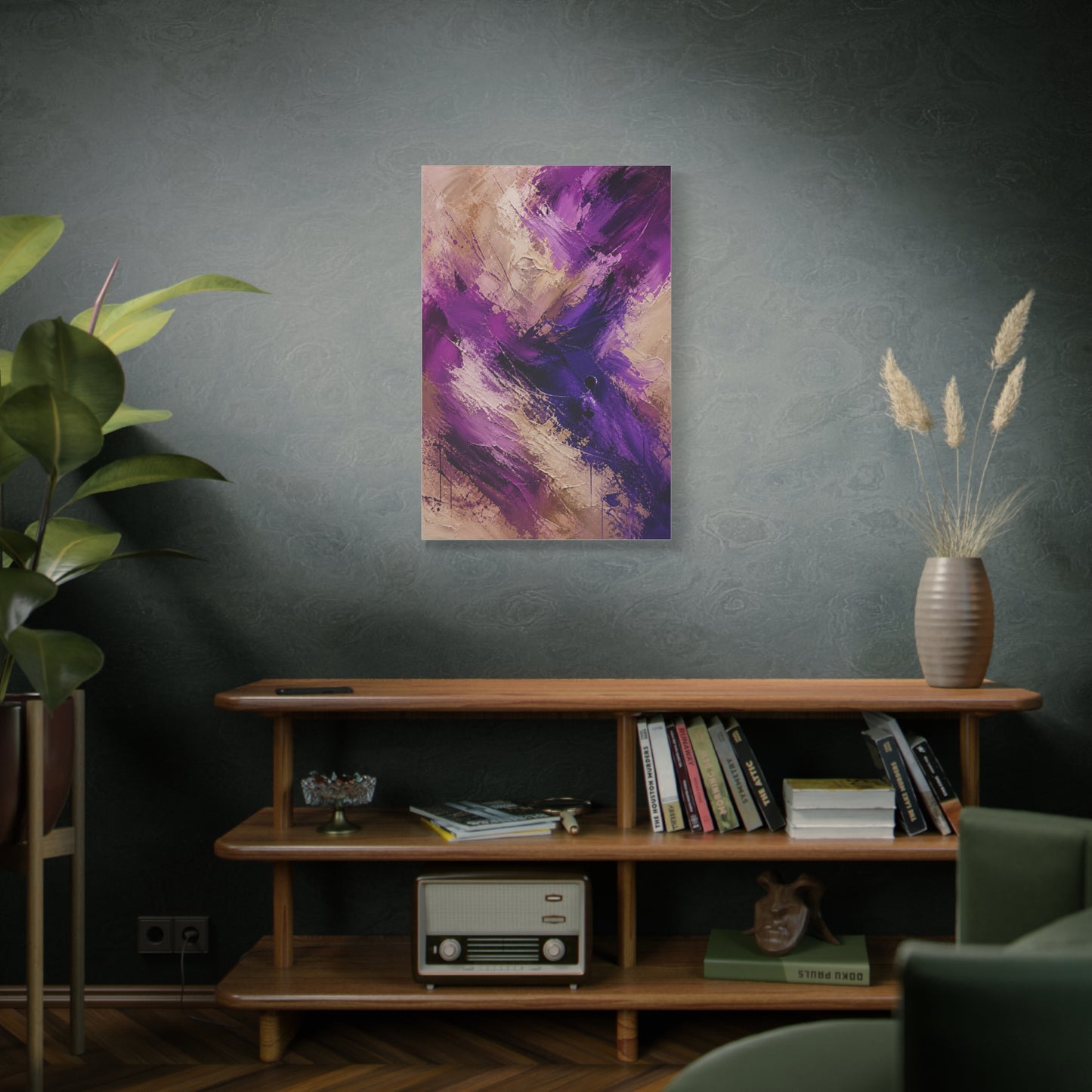 Purple Abstract Expressionist Texture Wall Art & Canvas Print