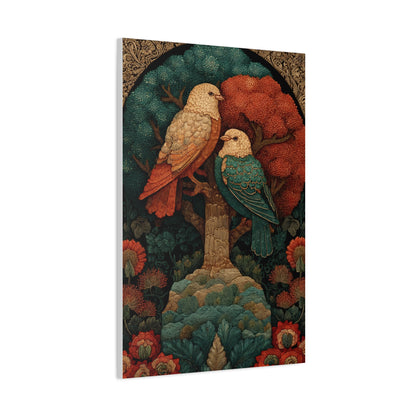Folk Tree of Life Birds Wall Art & Canvas Print