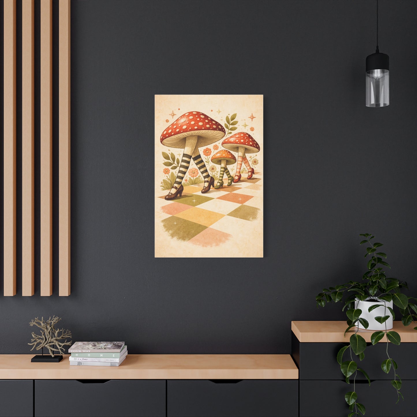 Funny Surreal Mushroom Poster Aesthetic Wall Art & Canvas Print