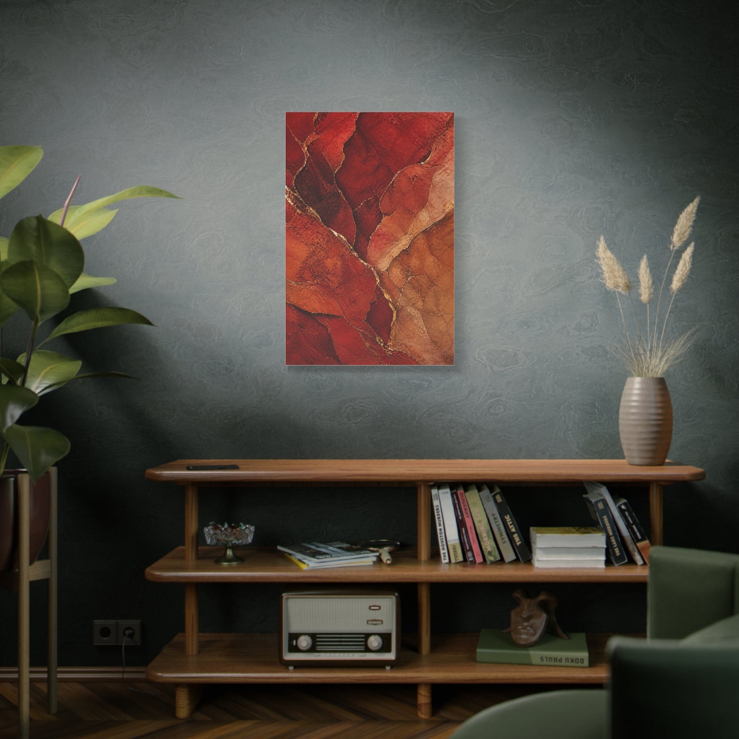 Red Geologic Mineral Abstraction Wall Art & Canvas Print
