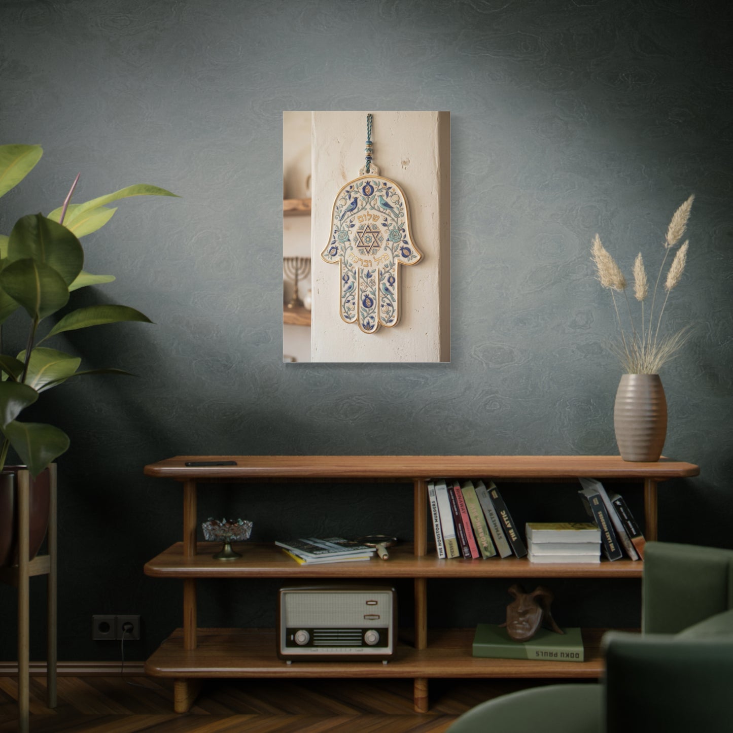 Ceramic Hamsa Blessing Wall Art & Canvas Print