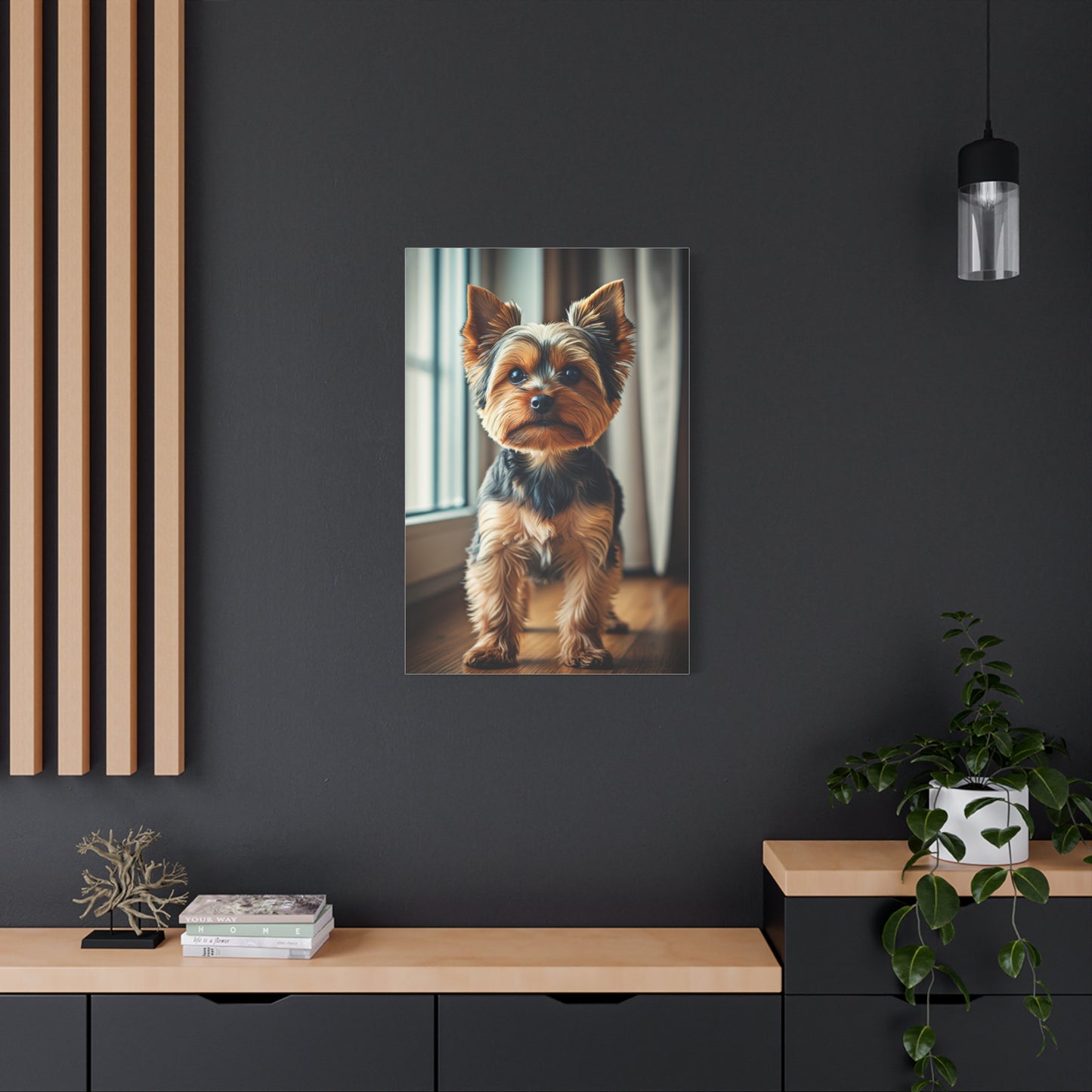 Window Light Yorkie Portrait Wall Art & Canvas Print