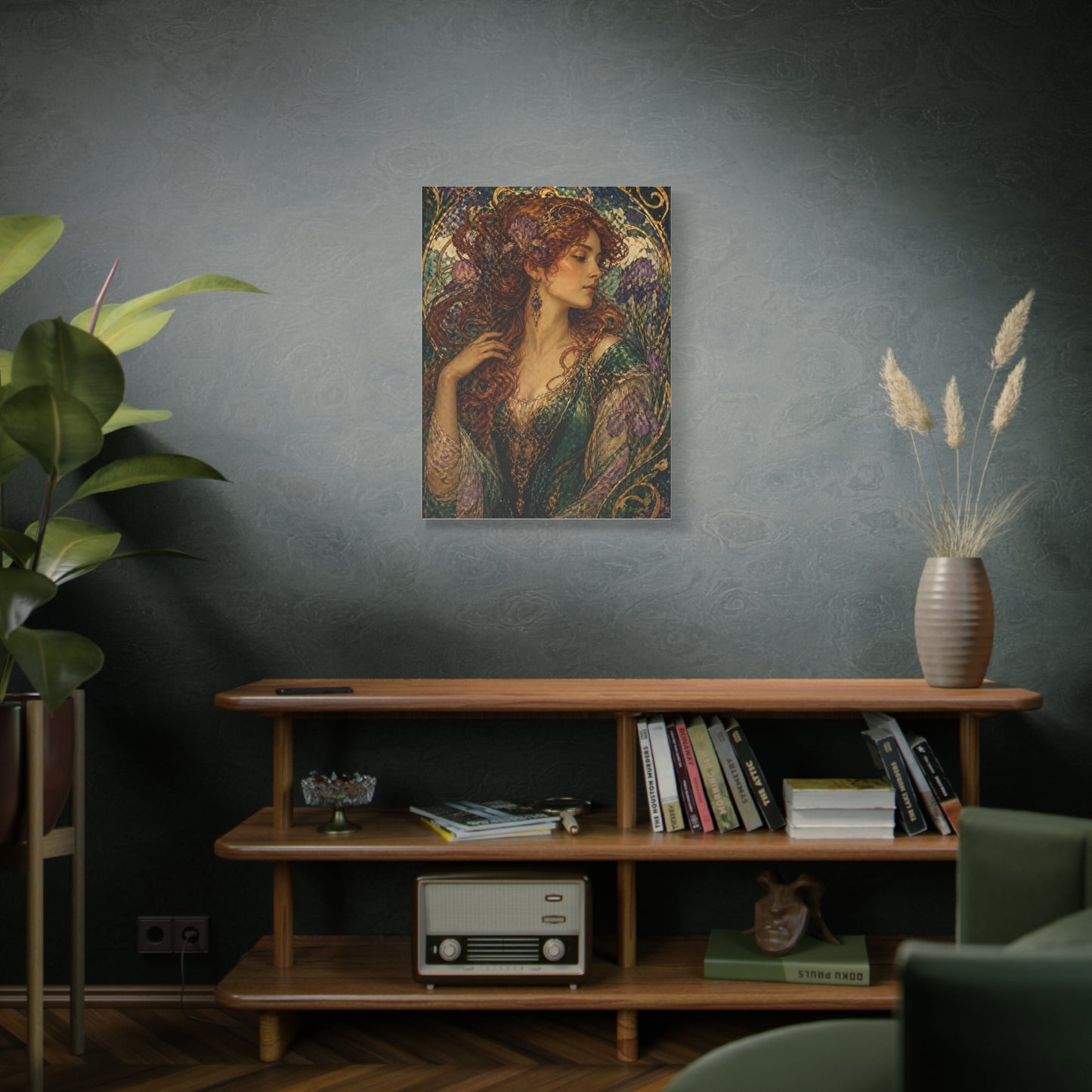 Art Nouveau Woman Ornamental Portrait Wall Art & Canvas Print