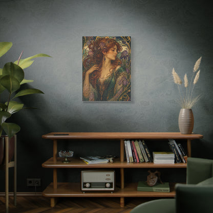 Art Nouveau Woman Ornamental Portrait Wall Art & Canvas Print