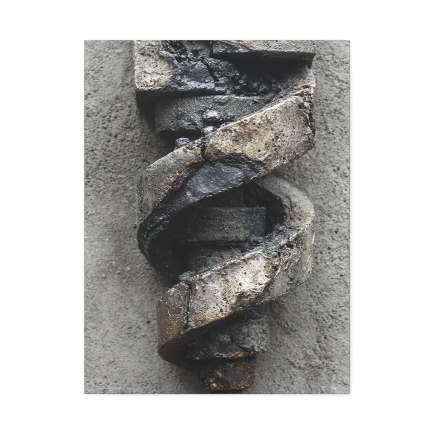 Weathered Spiral Stone Sculpture Wall Art & Canvas Print