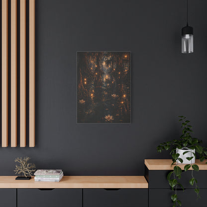Moonlit Bayou Firefly Scene Wall Art & Canvas Print
