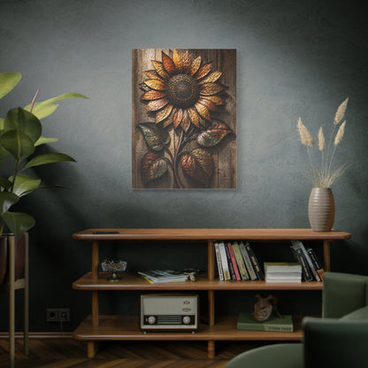 Hammered Metal Sunflower Sculpture Wall Art & Canvas Print