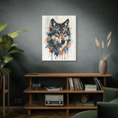 Watercolor Expression Wolf Portrait Abstract Wall Art & Canvas Print