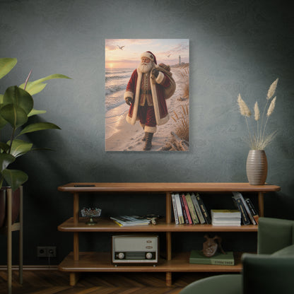 Coastal Santa at Sunrise Wall Art & Canvas Print