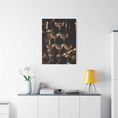 Champagne Coupe Tower Celebration Wall Art & Canvas Print