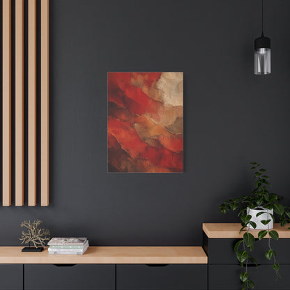 Earthy Layered Red Terrain Abstraction Wall Art & Canvas Print