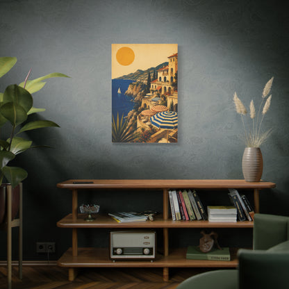 Riviera Coastal Terrace Poster Wall Art & Canvas Print