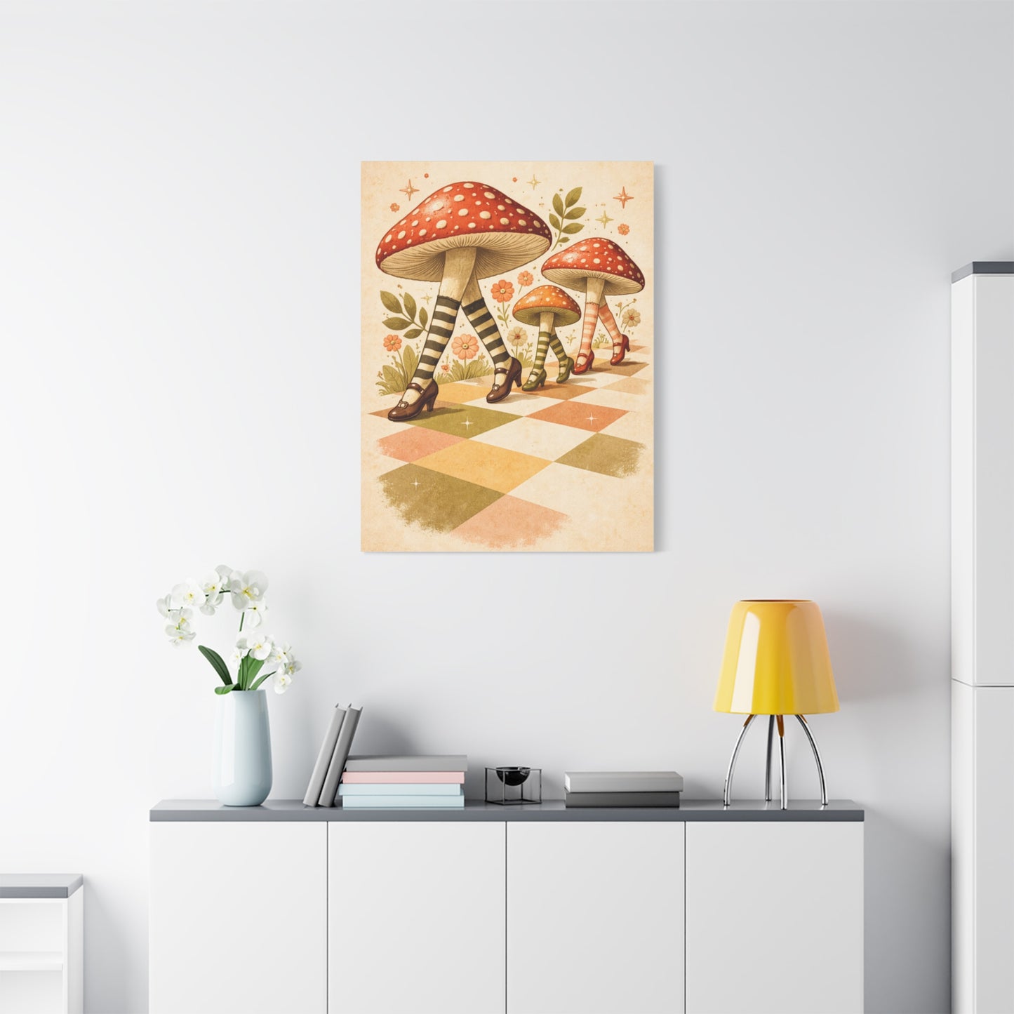 Funny Surreal Mushroom Poster Aesthetic Wall Art & Canvas Print