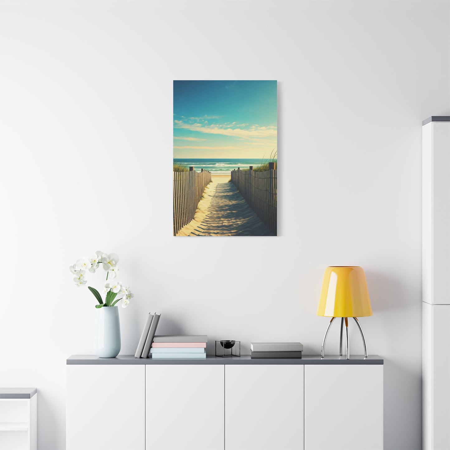Sandy Fence Pathway to the Shore Wall Art & Canvas Prints