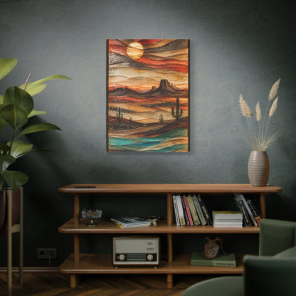 Fused Glass Desert Mirage Southwest Wall Art & Canvas Print