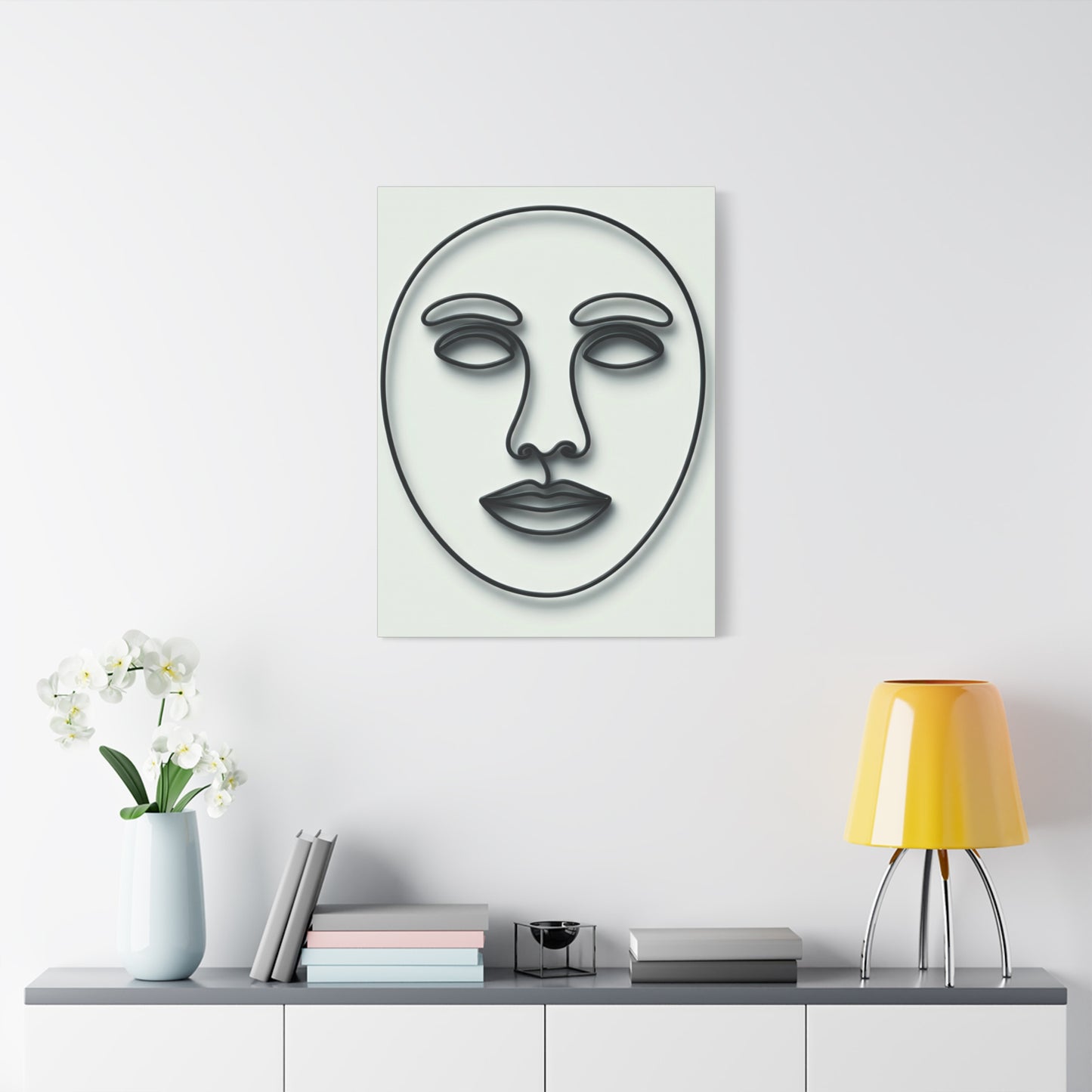 Calm Contour Abstract Face Wall Art & Canvas Print
