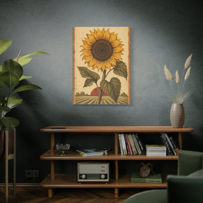 Heritage Field Sunflower Illustration Wall Art & Canvas Print