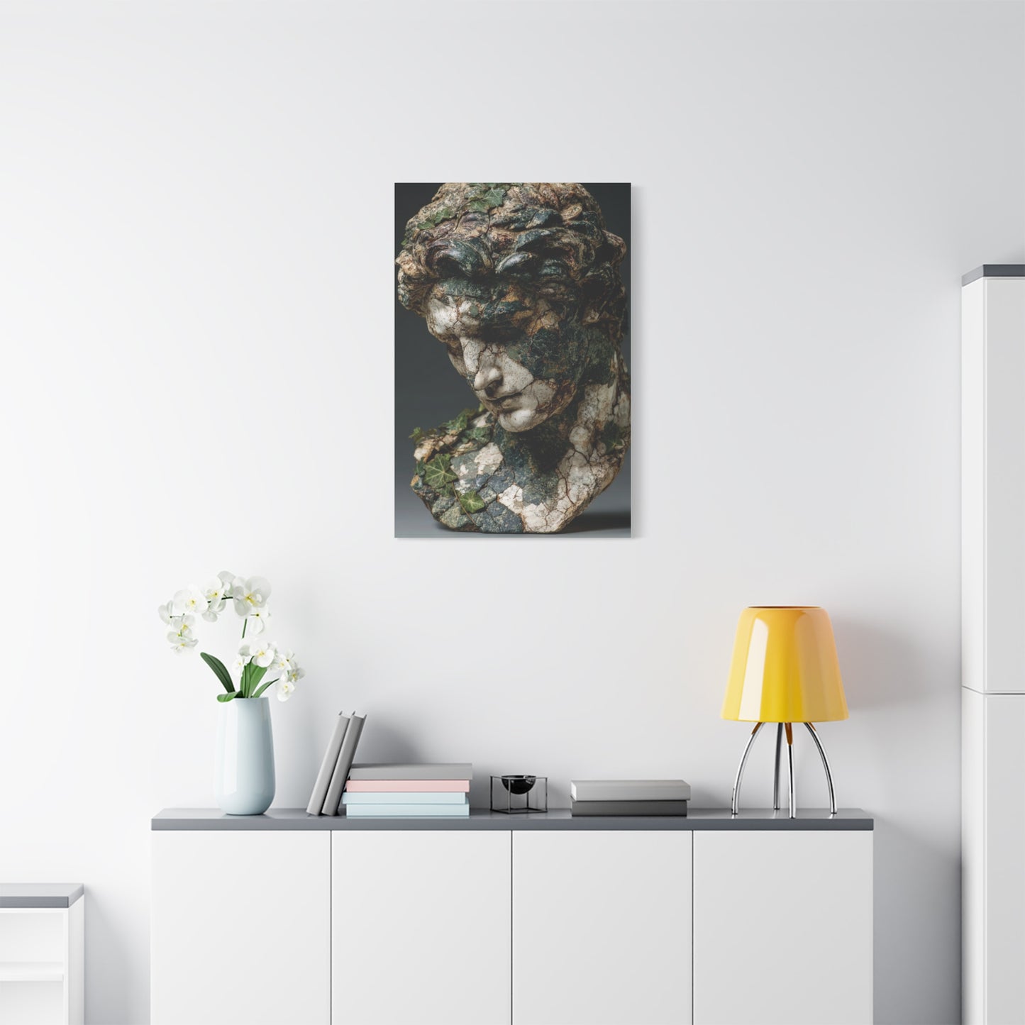 Verdigris Marble Bust Sculpture Wall Art & Canvas Print