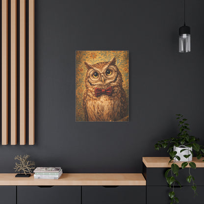 Whimsical Scholar Owl Portrait Wall Art & Canvas Print