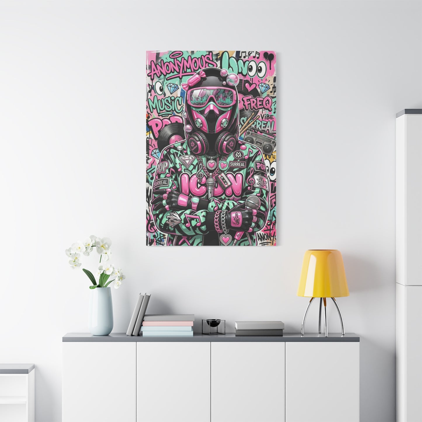 Pop Graffiti Music Icon Wall Art & Canvas Print