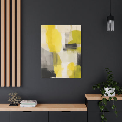Citron and Charcoal Designer Abstract Wall Art & Canvas Print