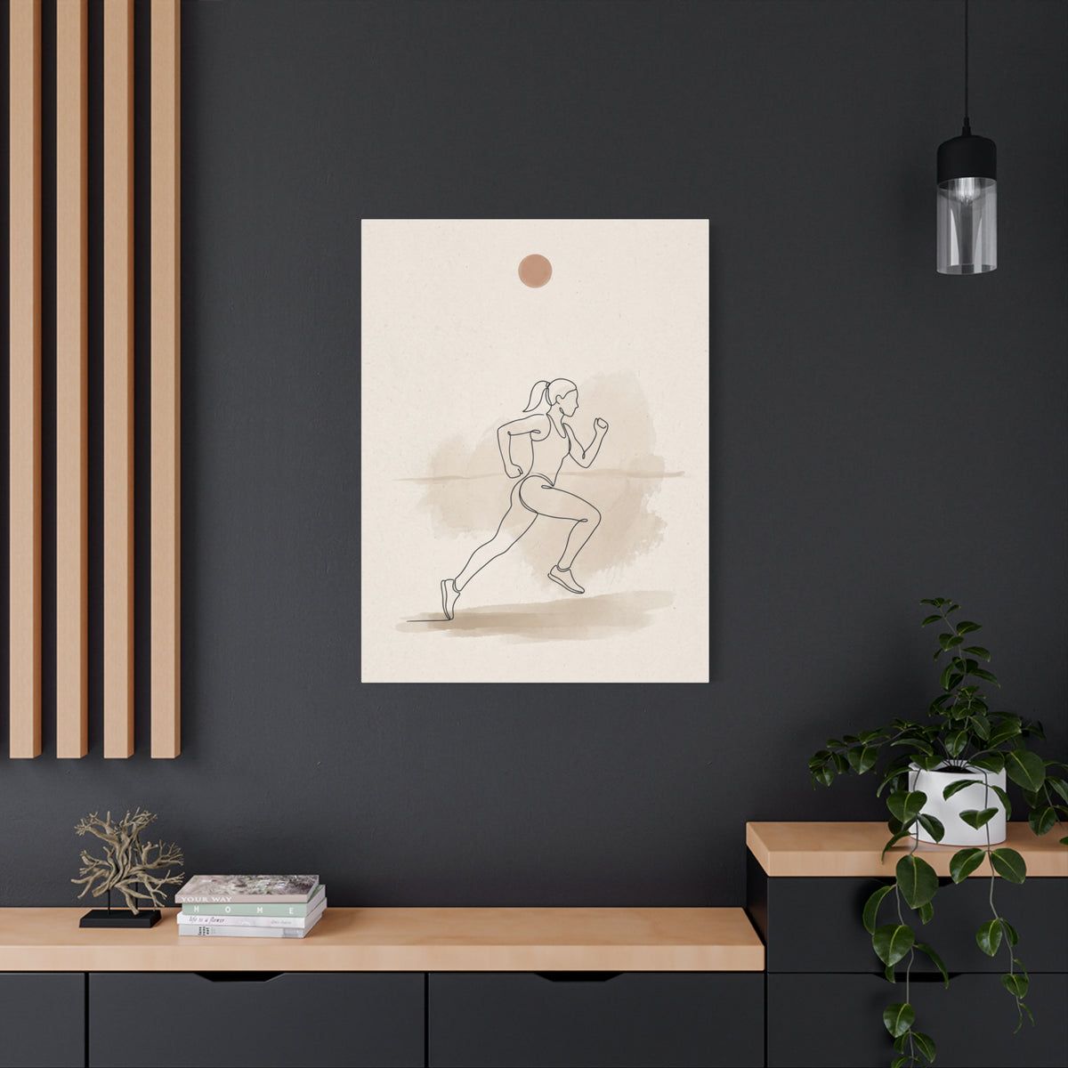 Minimal Marathon Runner Sports Wall Art & Canvas Print