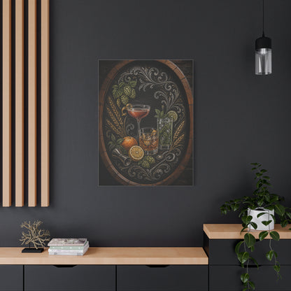 Chalkboard Cocktail Illustration Wall Art & Canvas Print