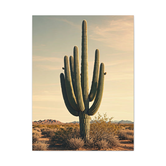 Golden Desert Saguaro Landscape Wall Art & Canvas Prints