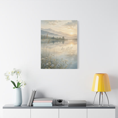 “Be Still” Sacred Lake Landscape Wall Art & Canvas Print