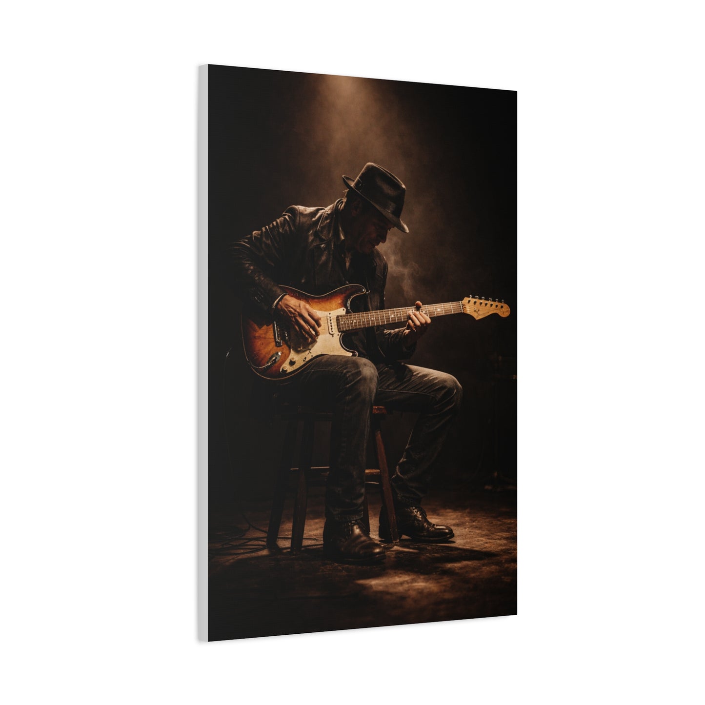 Vintage Electric Guitar Performance Wall Art & Canvas Print