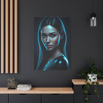 Midnight Blue Gaze Portrait Wall Art & Canvas Prints