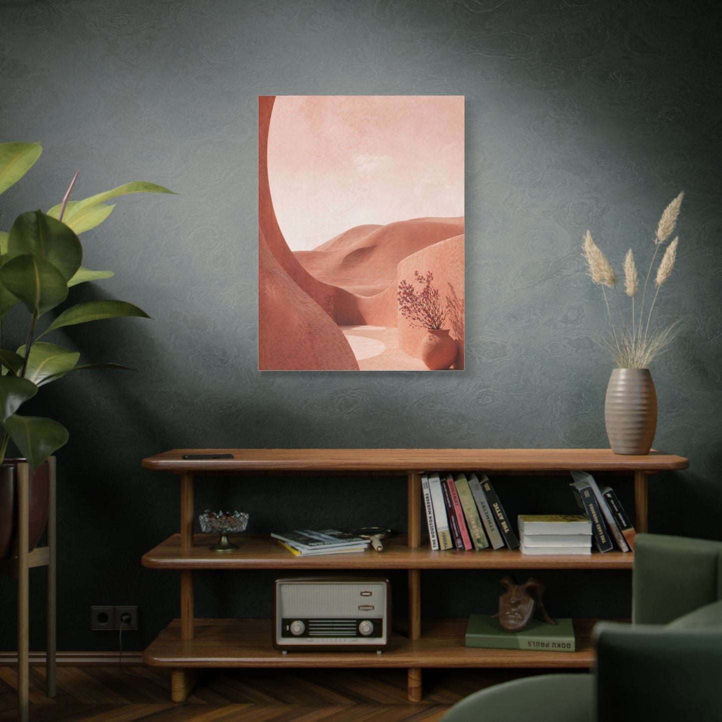 Terracotta Pink Desert Abstraction Wall Art & Canvas Print