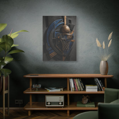 Layered Metal Basketball Sculpture Sports Wall Art & Canvas Print
