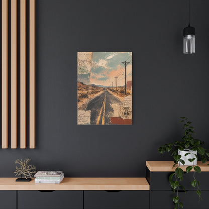 Route 66 Desert Collage Landscape Wall Art & Canvas Print