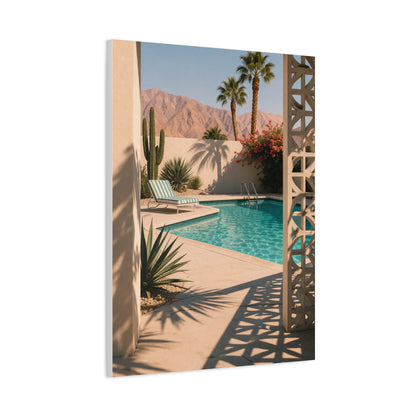 Desert Poolside Modernist Framing Wall Art & Canvas Print